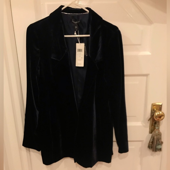 Eileen Fisher Midnight blue Velvet Blazer - Picture 1 of 4
